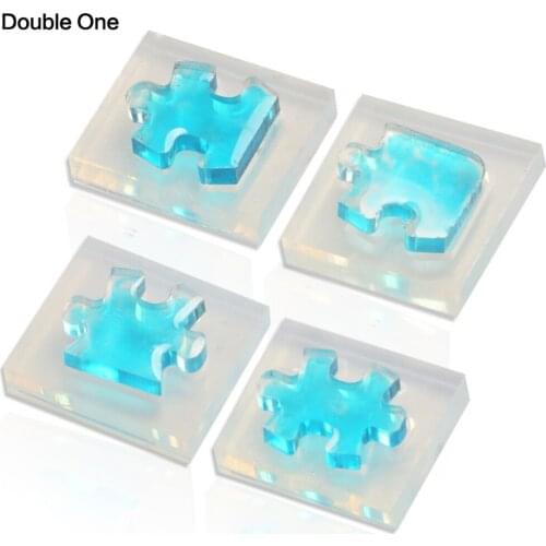 4pcs/set Puzzle Gemstone Crystal Mold Silicone Mould DIY Jewelry Pendant Making Tools for Epoxy Boy Enjoy Toys