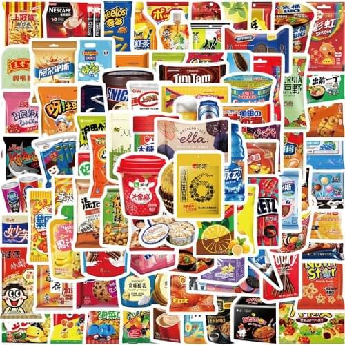 90Pcs Snacks Brand Spree Waterproof Graffiti Stickers Motorcycle Bicycle Helmet Motor Laptop Joke Kid Classic Toy Gifts