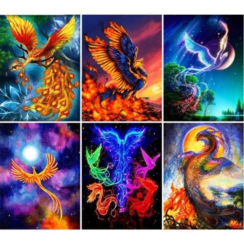 Diamond Pattern Rhinestone Needlework Diy Diamond Painting Cross Stitch "Phoenix Animal" Diamond Embroidery