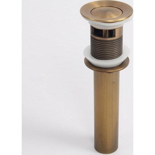 Antique Brass Bathroom basin waste Pop Up Waste Vanity Vessel Sink Drain With Overflow KD1005