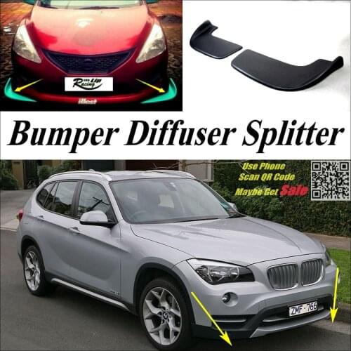 Car Splitter Diffuser Bumper Canard Lip For BMW X1 E84 F48 2009~2016 Tuning Body Kit / Front Deflector Car Fin Chin Reduce Body