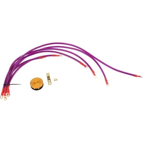 Car Ground Wire,Universal 6-Point Auto Car Earth Cable System Ground Grounding Wire Kit, Purple