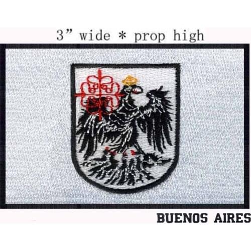 Buenos Aires, Argentina Flag 3" wide embroidery patch for red yellow blue patch/sunny patch/the black eagle