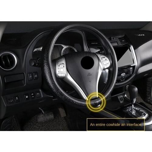 For Nissan Terra 2018 2019 2020 Steering Wheel Cover Interior Modification Hand Sewing Leather Steering Wheel Cover