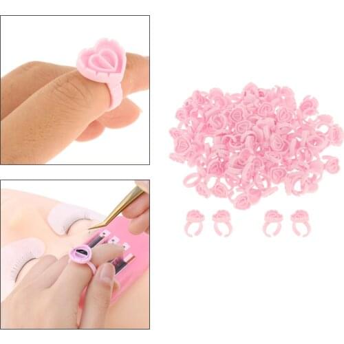 Blossom Disposable Glue Rings Cups Container for Volume Lashes Ink Makeup Container Tattoo Pigment Eyelash Extension Tools