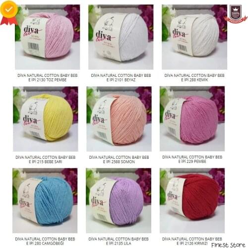 Diva Natural Cotton Baby Yarn %100 Cotton 50gr-200m Sport-Baby Threads For Knitting Amigurumi Yarn Wool Home Textile Dress Sewin