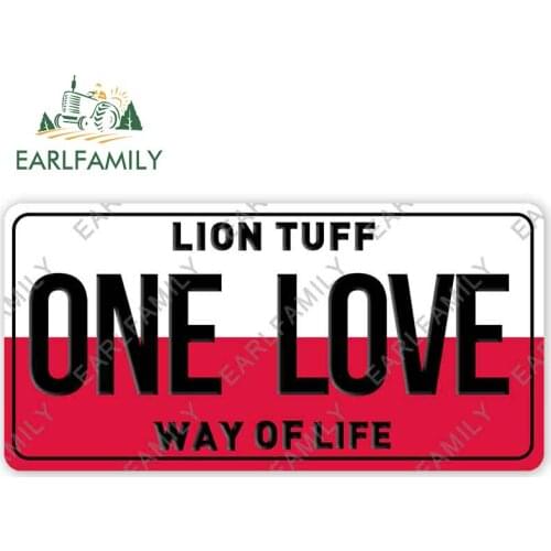 EARLFAMILY 13cm x 6.5cm for Poland One Love License Plate Funny Car Stickers Cartoon Car Body Decals Waterproof Scratch-Proof