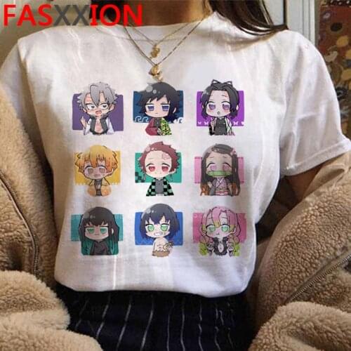 Japanese Anime Demon Slayer T Shirt Men Cute Harajuku Tshirt 90s Cartoon Graphic Kimetsu No Yaiba Kawaii T-shirt Top Tees Male
