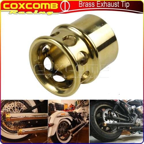 Old School 1.75"/ 2" / 2.25" / 2.5" Motorcycle Brass Exhaust Muffler Pipe Tip for Harley Triumph XS650 Bobber Chopper Cafe Racer