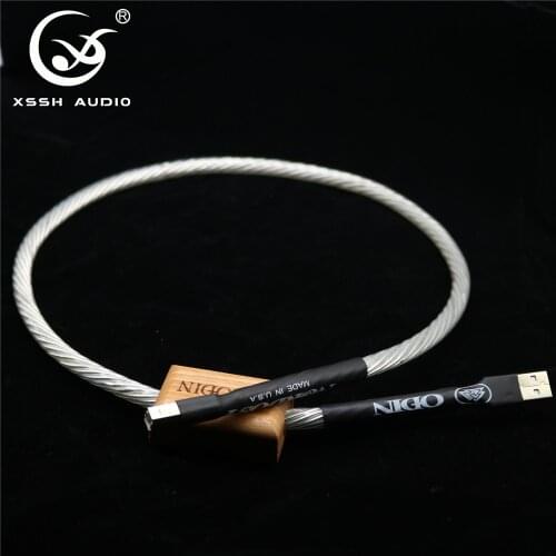 USB A to B female male type cable HiFi YIVIO 8 Core 7N OFC Silver Plated shield USB 2.0 XSSH audio USB3.0 Hifi Data USB Cable