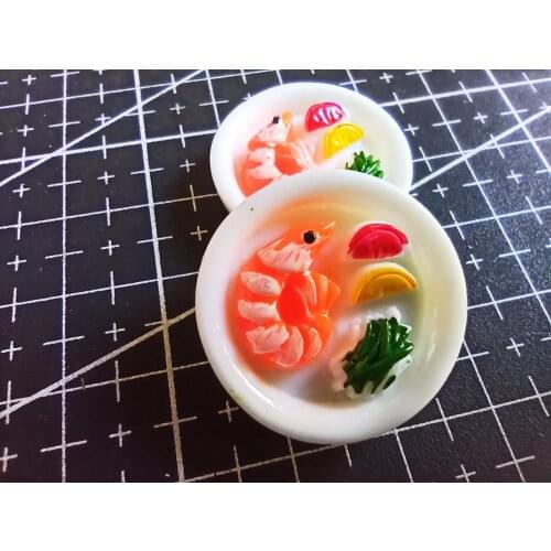1pcs/lot resin simulated food model shrimp 22mm Cabochons Scrapbooking Hair Bow Center DIY Christmas decration