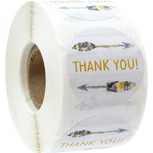 Round Bohemian Thank You Sticker Seal Labels 500 Labels Sticker Per Roll for Cute Scrapbooking Stickers Stationery Stickers roll
