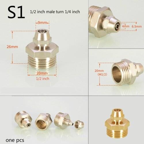3/4 1/2 inch Male & Female Thread turn 1/4 inch Brass pipe fitting adapter Copper joints water purifier fitting Quick connector