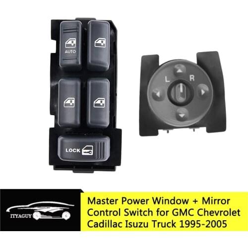 Left Driver Side Master Window Mirror Control Switch Button For GMC Chevrolet Cadillac Isuzu Truck 1995-2005 15009690 15151360