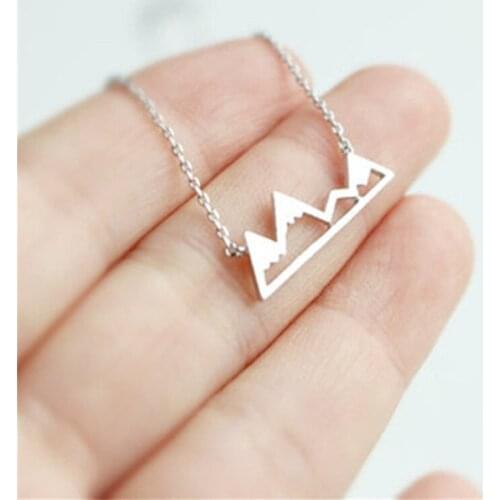 Hot mountain outdoor mountaineer accessories Snowy Mountain pendant necklace ladies accessories