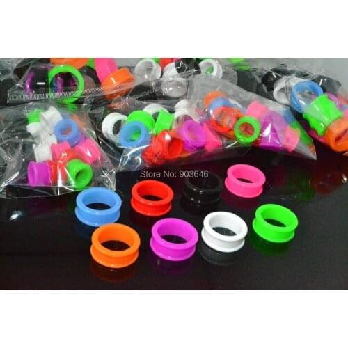 Lot280pcs Body Piercing Body Jewelry -Flexible Silicone Ear plug Ear Tunnels Expanders Earlets 3mm up to 26mm 14 sizes including
