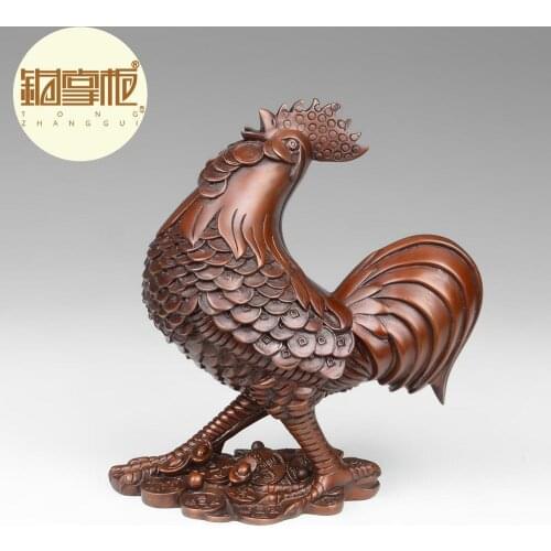 Zhaocai copper copper ornaments Chicken Rooster mistress of Feng Shui peach against the most favorable auspices crafts