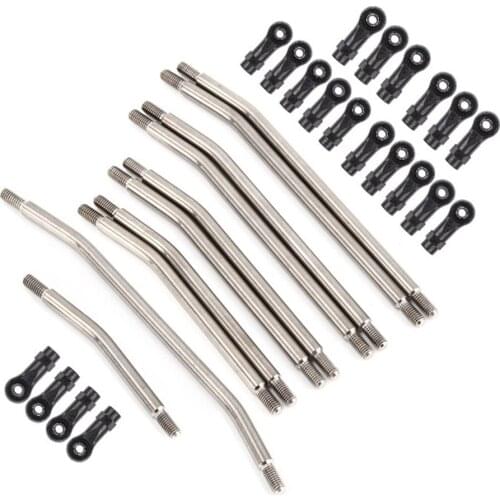 Metal 5mm Steering Rod Link Linkage Set for 1/10 SCX10 II 90046 RC Car Accessories Parts