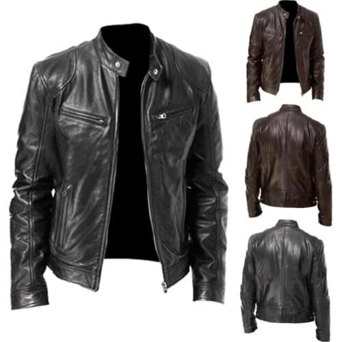 2021 man leather jacket men coat fashion casual пальто мужское autumn winter stand collar sobretudo masculino abrigo hombre