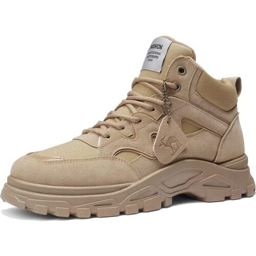 Men Boots 2021 Spring Autumn Round Toe Men Martin Boots Canvas Shoes for Men with Free Shipping Coffee Khaki Zapatos De Hombre