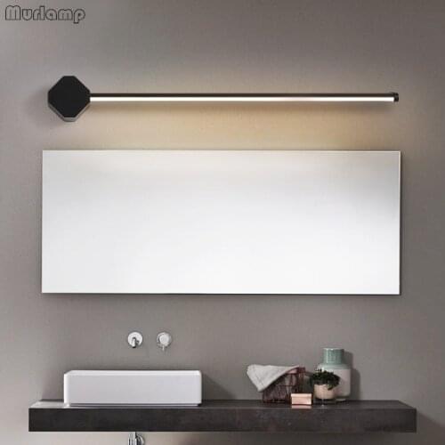 New Design Fashion LED Wall Lamps For Bathroom Bedside Modern Mirror Front Light Black&White Finished LED Wall Lights AC220V110V