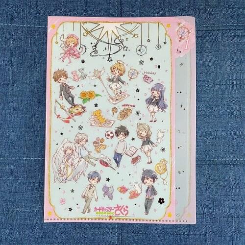 Card Captor Sakura KINOMOTO SAKURA A4 File Folder Document Bag Anime Action Figure Storage Folders School Office Supplies Gift