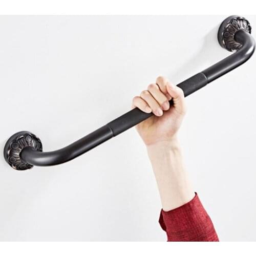 Black Grab Bar Antique Brass Vintage Bathroom Bath Tub Toilet Handrail Strong Shower Safety Support Handle Bathroom Towel Shelf