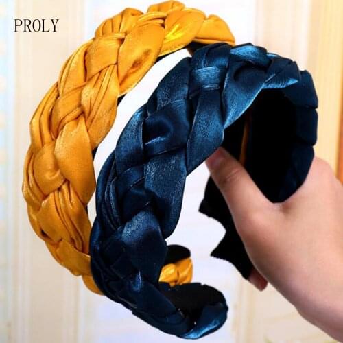PROLY New Fashion Women Hairband Multi-layer Cross Knot Braid Headband Casual Solid Color Headwear Adult Hair Accessories