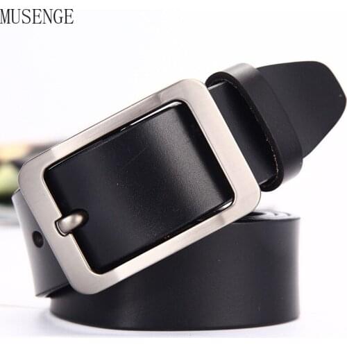 Cowskin Casual Mens Belt Male Jeans Luxury Genuine Leather Trouser Waist Belts Male Designer Pin Buckle Black 2021 High Quality