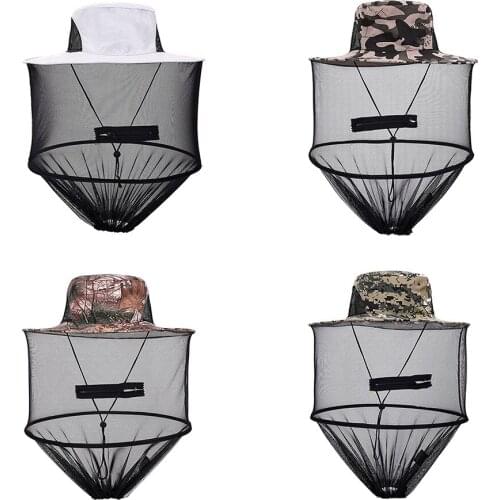 Men Women Fishing Cap Wide Brim Visor Sunshade Hunting Bee Keeping Mesh Hat Insects Mosquito Prevention Neck Head Cover
