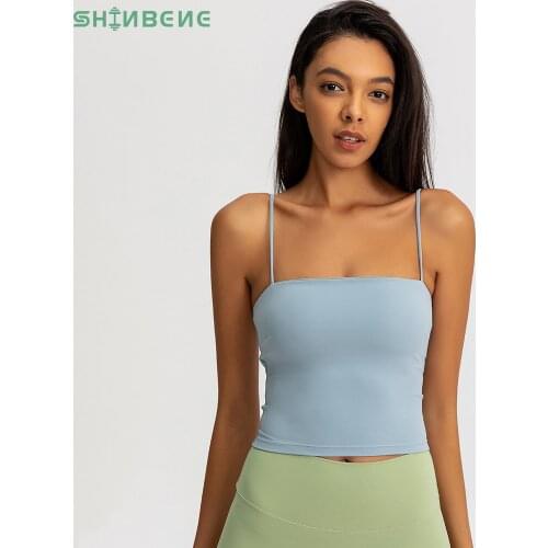 SHINBENE SEXY TUBE Anti-sweat Athletic Sports Bras Top Brassiere Women Naked-feel Workout Gym Yoga Crop Tops Fitness Tank Tops