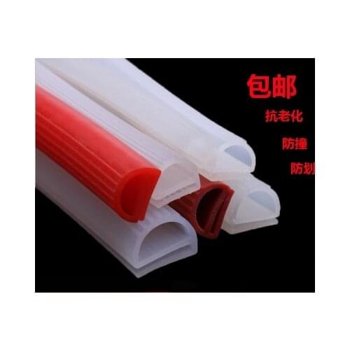 Silicone E Type Strip Red White E Shape Silicone Stirp Door Oven Freezer Door Oven Steaming Machine VMQ E Sealing Bar