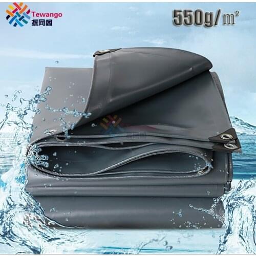 Tewango Heavy Duty PVC Oxford Canvas 550GSM Waterproof Tarp 0.5MM Thickening Outdoor Awning Anti-Scratch Shade Sail Patio Cover