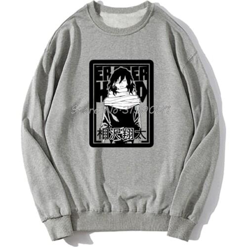Trendy Manga Anime Boku No Hero Academia Hoodie Aizawa Shota Hoodies Spring Autumn Men Pullover Sweatshirts Harajuku Streetwear
