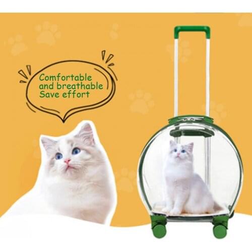 Acrylic Universal Pet Supplies Travel Carrier with Wheel Pet Trolley Bag Safe for Outdoor