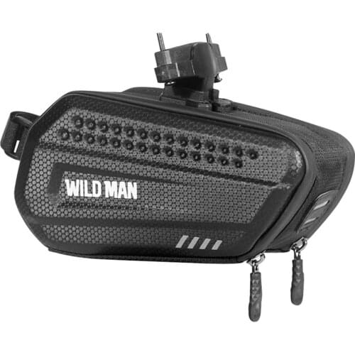WILD MAN 1.2L MTB Bike Bag Bicycle Touch Screen Saddle Pouch Waterproof Reflective Saddle Hard Shell Case Bike Accessories