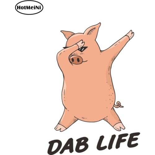 HotMeiNi 13cm x 9cm Dab Life Decal Cartoon Hiphop Pig Car Sticker Vinyl Rear Windshield Bumper Decal Waterproof Car Styling