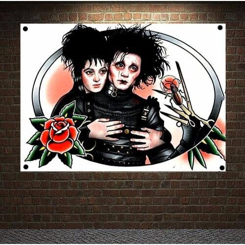 Old school Vintage Tattoo Banners Canvas Painting Wall Art Print Posters Home Decor Mural Hanging Flag 4 Gromments in Corners