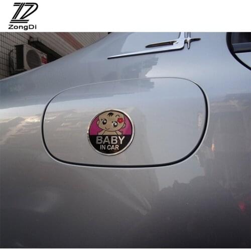 ZD Baby In Car Styling Car metal decorative stickers for Alfa Romeo 159 156 Fiat 500 Citroen C4 C5 C3 Renault Duster Megane 2