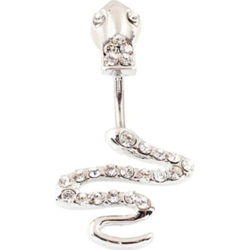 Snakes Shape Women Bikini Bijoux Bar Crystal Rhinestones Snake Body Jewelry Navel Piercings Bell Button Rings