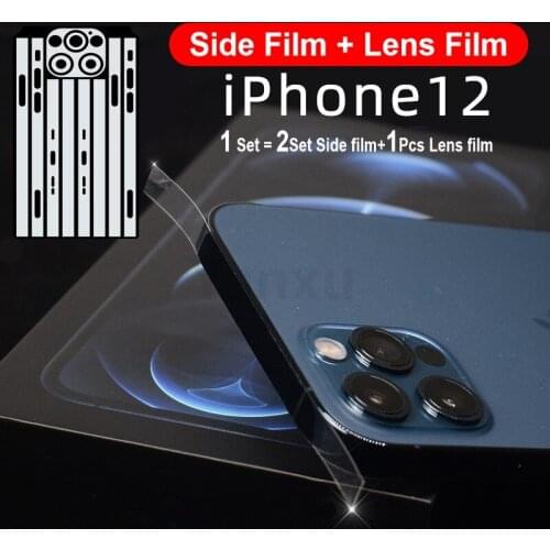 100Sets Mobile Phone Clear Protective Side Film Lens Film For iPhone 12 Mini 11 Pro XR X XS Max 8 Silm TPU Hydrogel Rim Stickers