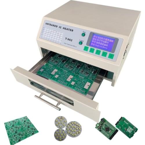 110V/220V 800W Desktop Reflow Oven T-962 Infrared IC Heater Soldering Machine 180 x 235mm T962 for BGA SMD SMT Rework
