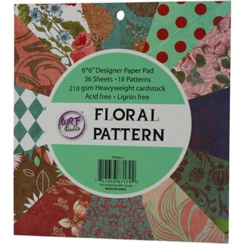 18 Sheets Acid-Free cardstock retro floral patter Scrapbooking Pads Paper Origami Art Background Paper Card Making DIY Scrapbook