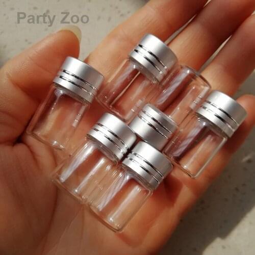300 x 2ml Small Glass Capsule Storage Bottle with Silver Top Portable Clear Phials Little Jar Insert in wholesale
