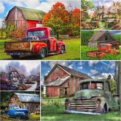 DIY 5D Diamond Painting Full Kit Cross Stitch Rhinestone Mosaic Full Square Diamond Embroidery House Needlework Home Decor Gift