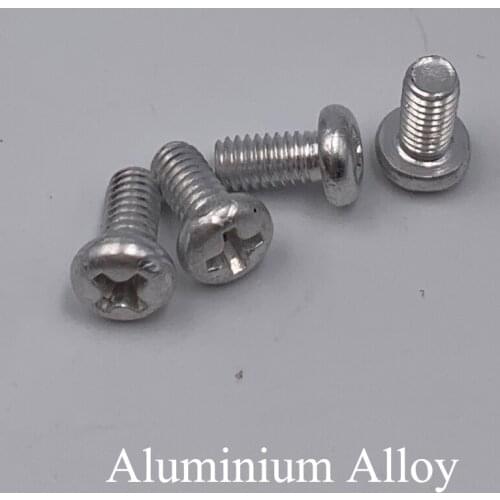 M6 M6*10/12/16/20/25/30/35/40/45/50/60mm AL Aluminium Alloy Bolt Phillips Cross Recessed Round Pan Head Screw