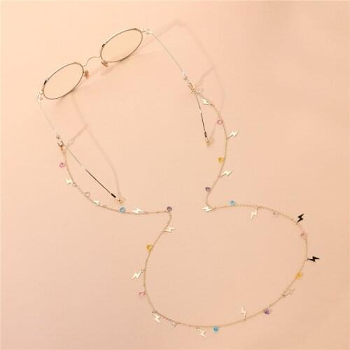 Fashion Colorful Crystal Glasses Chain Mask Lanyards For Women Retro Metal Sunglasses Chains Reading Eyewear Holder Dropshipping