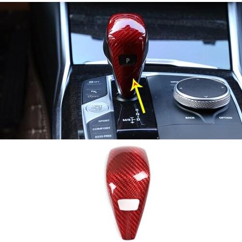 Real Carbon Fiber Style For BMW G20 G28 3 Series 2020-2021 Car Gear Shift Head Cover Trim Car Interior Accessories 2 Styles