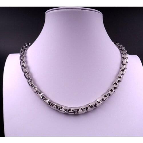 GNAAY stainless steel Heavy solid Large heavy Collarbone Interlock Link-Chain Necklace Mens Necklace Jewelry 9mm 22 inch (55cm)