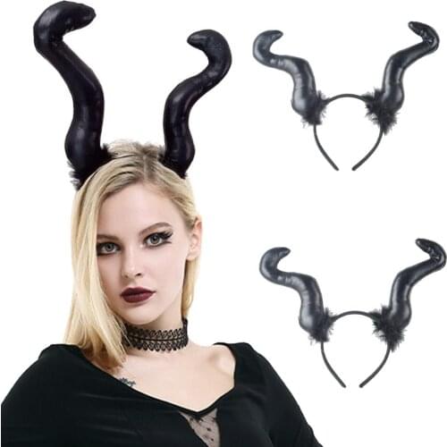 Gothic Halloween Horn Headband Halloween Forest Animal Cosplay Party Headdress Costume Hair Hoop Demon Evil Party Photo Props